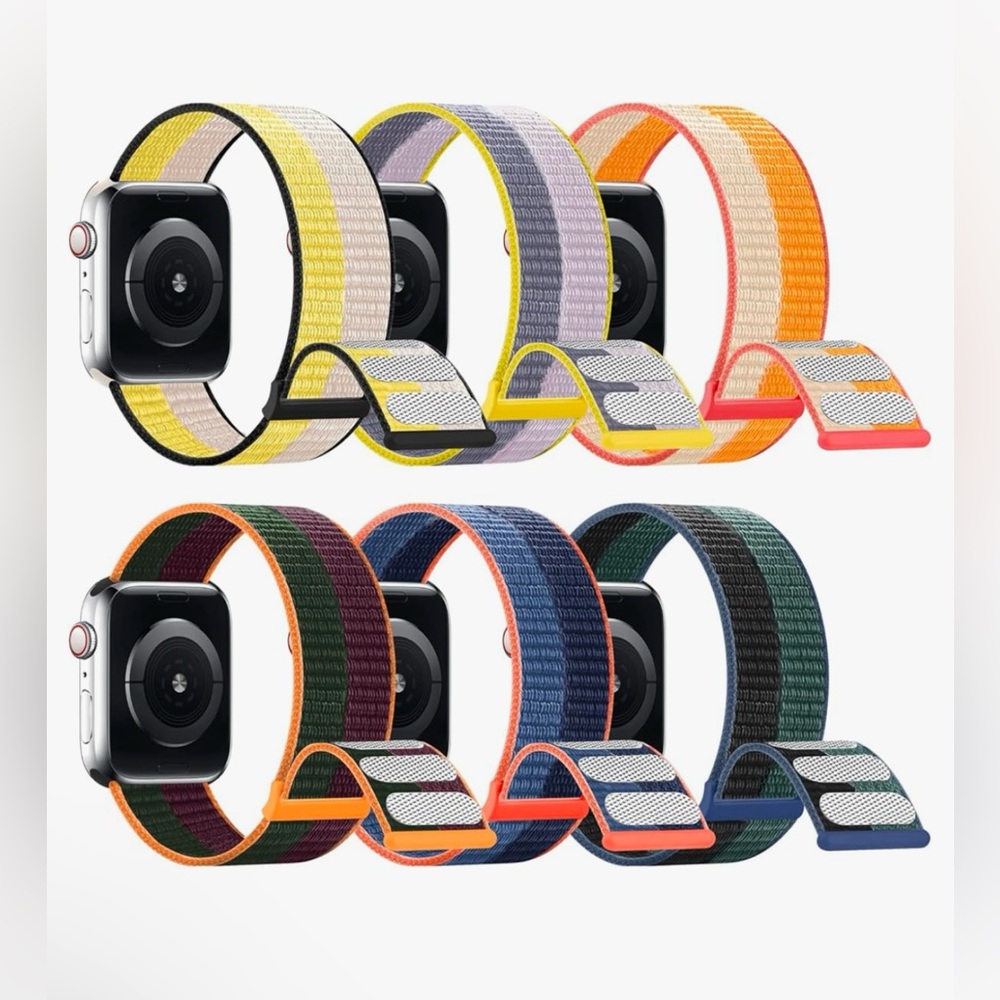 6 Pack Sport Loop Band Compatible with Apple Watch Band